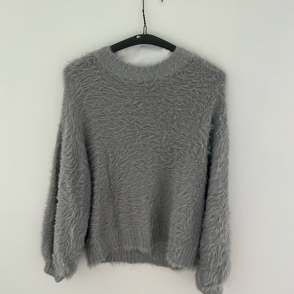 Grey fuzzy sweater